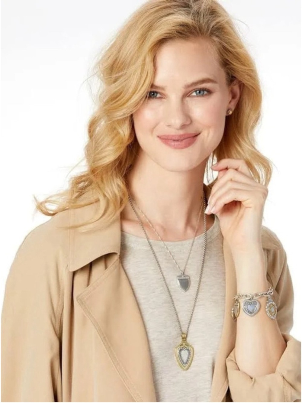 Brighton Medaille Crest Shield Reversible Necklace Gold Silver